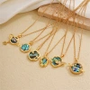 A high-end necklace with a unique 18K gold zircon, abalone, shell heart and heart-shaped planet, featuring cross-border designs from Europe and America details Picture